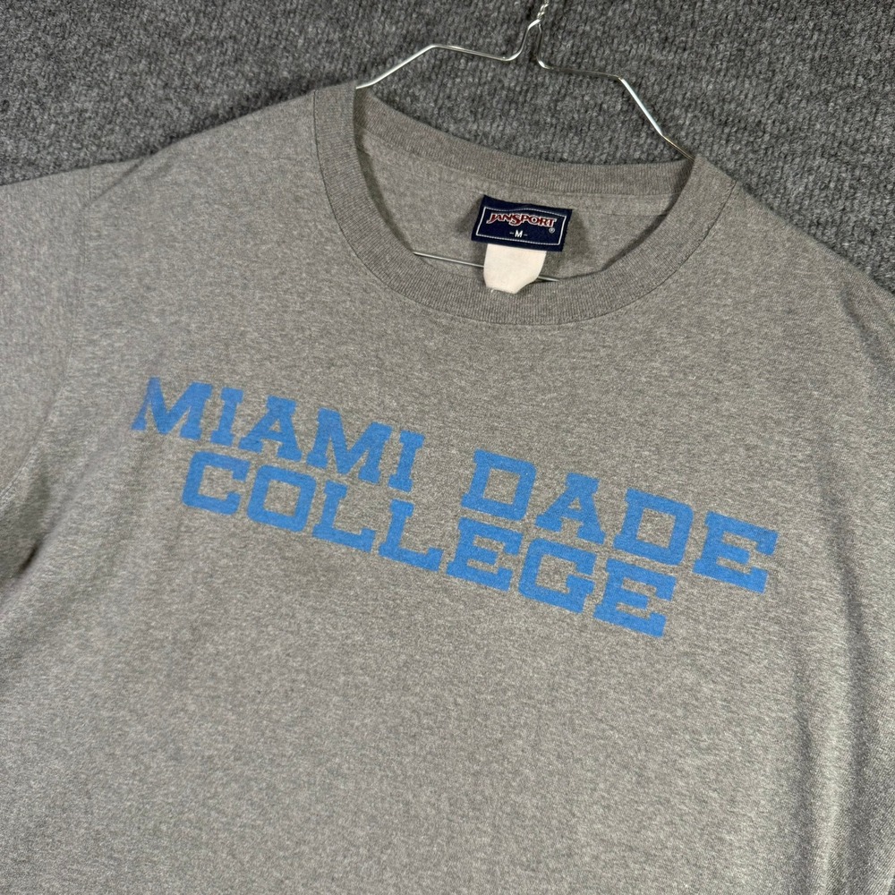 Miami Dade College JanSport T-Shirt Mens Medium Gray Vintage Short Sleeve Tee